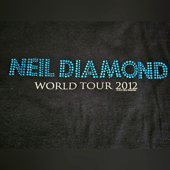 📣 2012 Neil Diamond 💍 Diamond Girl Blinged Out Ladies Concert 🎶 Tshirt Large - Picture 3 of 4